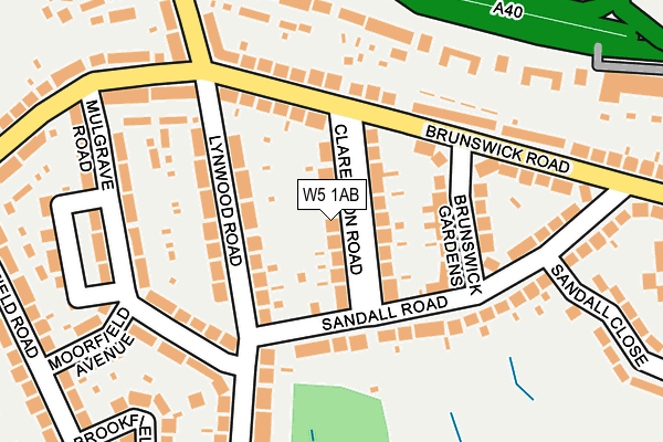 W5 1AB map - OS OpenMap – Local (Ordnance Survey)