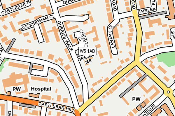 W5 1AD map - OS OpenMap – Local (Ordnance Survey)