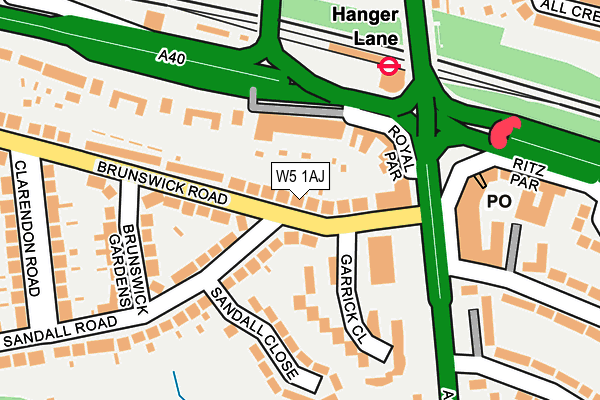 W5 1AJ map - OS OpenMap – Local (Ordnance Survey)
