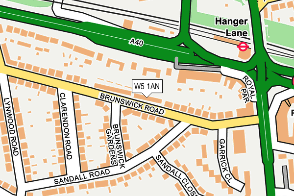W5 1AN map - OS OpenMap – Local (Ordnance Survey)