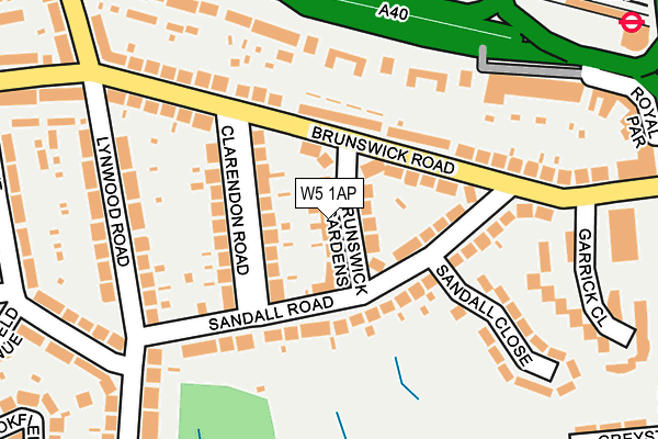 W5 1AP map - OS OpenMap – Local (Ordnance Survey)