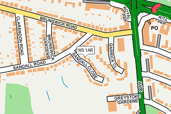 W5 1AR map - OS OpenMap – Local (Ordnance Survey)