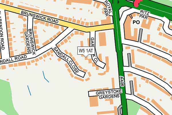 W5 1AT map - OS OpenMap – Local (Ordnance Survey)