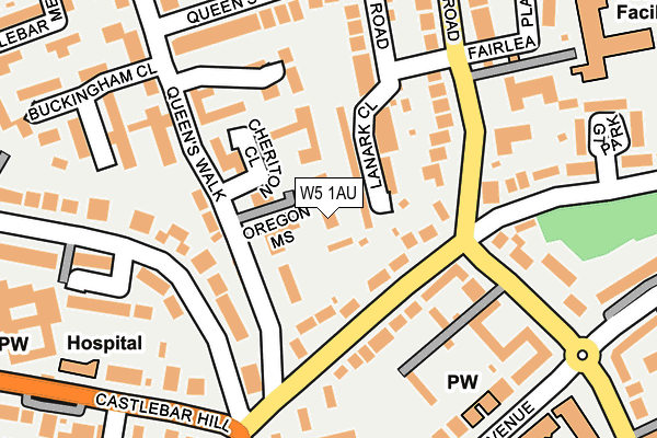 W5 1AU map - OS OpenMap – Local (Ordnance Survey)