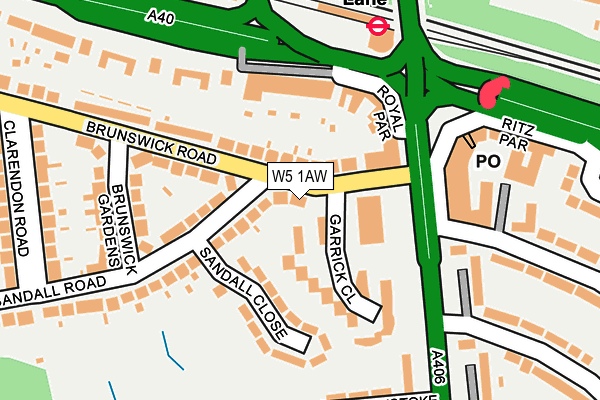 W5 1AW map - OS OpenMap – Local (Ordnance Survey)