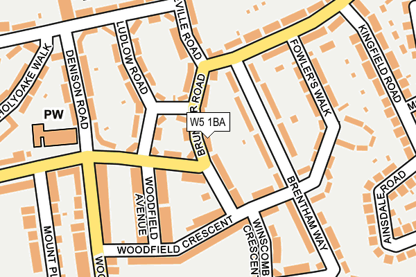 W5 1BA map - OS OpenMap – Local (Ordnance Survey)