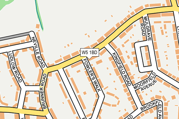 W5 1BD map - OS OpenMap – Local (Ordnance Survey)