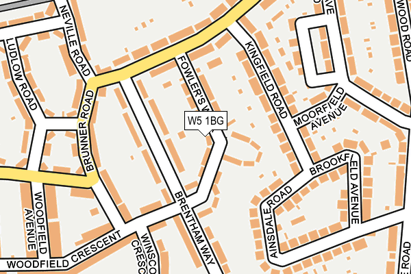W5 1BG map - OS OpenMap – Local (Ordnance Survey)