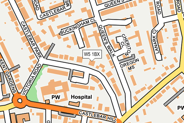 W5 1BX map - OS OpenMap – Local (Ordnance Survey)