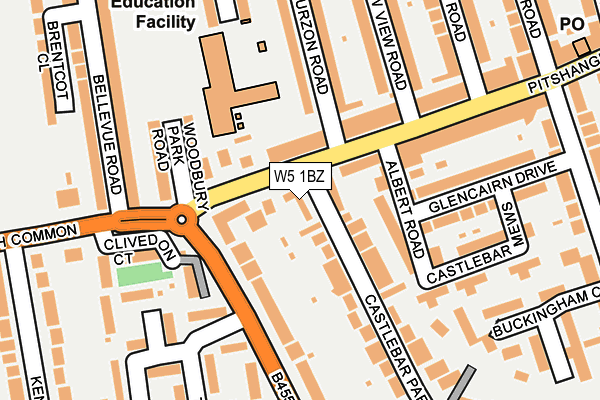 W5 1BZ map - OS OpenMap – Local (Ordnance Survey)