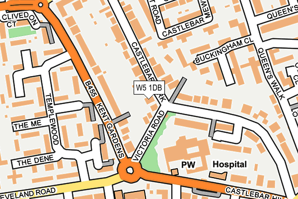 W5 1DB map - OS OpenMap – Local (Ordnance Survey)