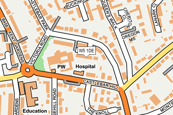 W5 1DE map - OS OpenMap – Local (Ordnance Survey)