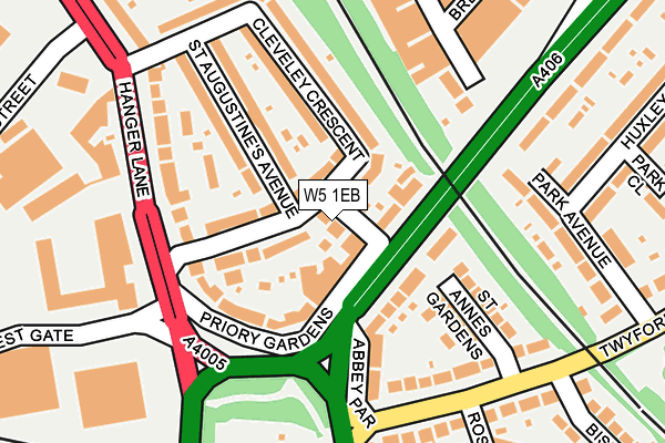 W5 1EB map - OS OpenMap – Local (Ordnance Survey)