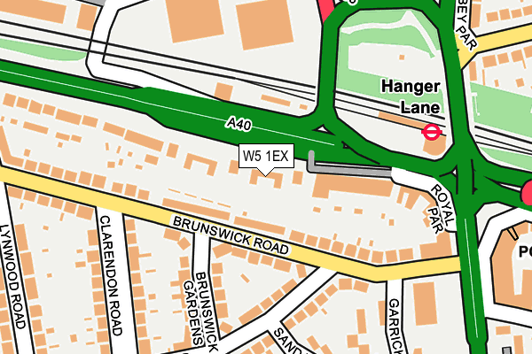 W5 1EX map - OS OpenMap – Local (Ordnance Survey)