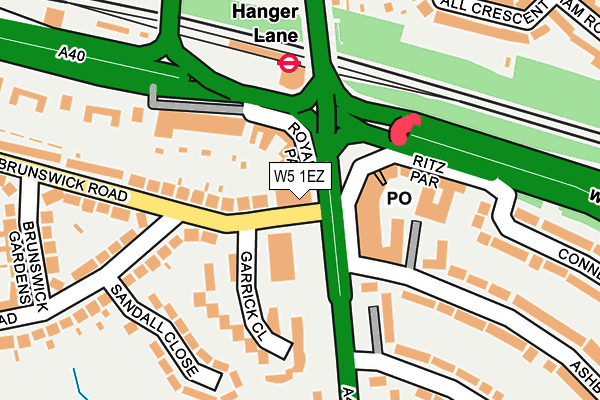 W5 1EZ map - OS OpenMap – Local (Ordnance Survey)