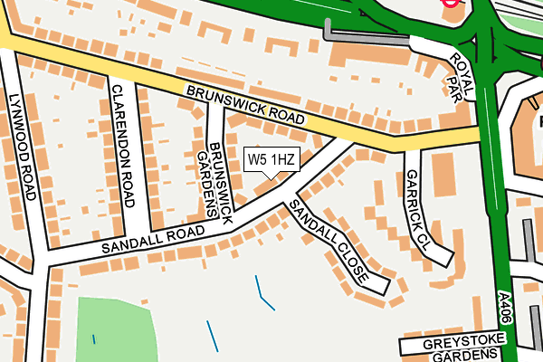 W5 1HZ map - OS OpenMap – Local (Ordnance Survey)