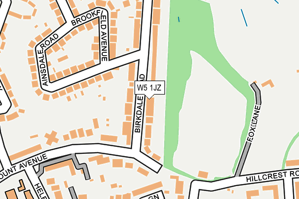 W5 1JZ map - OS OpenMap – Local (Ordnance Survey)