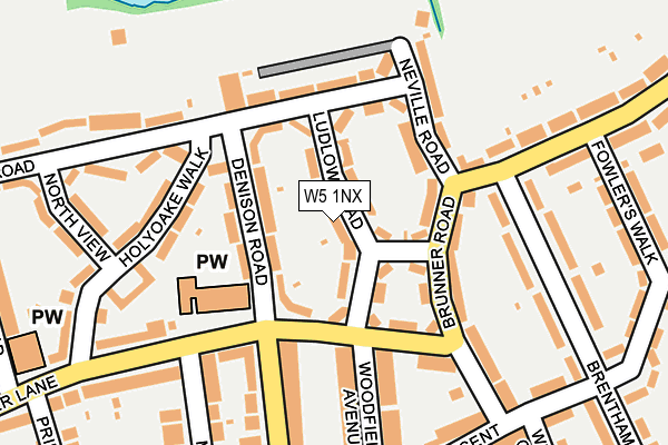 W5 1NX map - OS OpenMap – Local (Ordnance Survey)