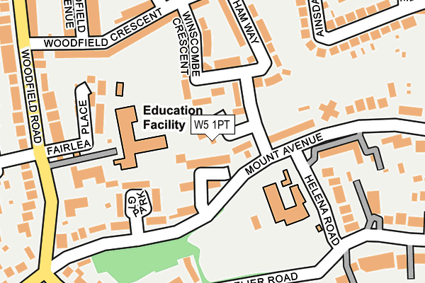 W5 1PT map - OS OpenMap – Local (Ordnance Survey)
