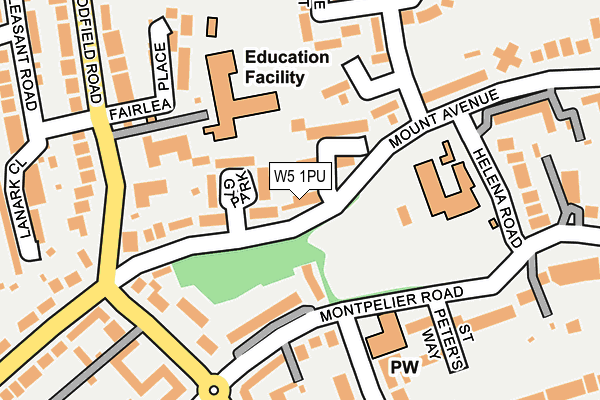 W5 1PU map - OS OpenMap – Local (Ordnance Survey)