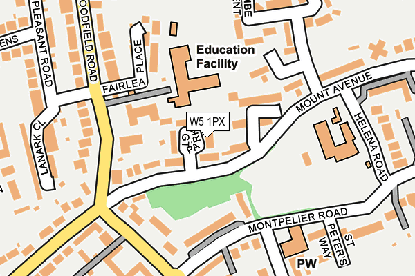 W5 1PX map - OS OpenMap – Local (Ordnance Survey)