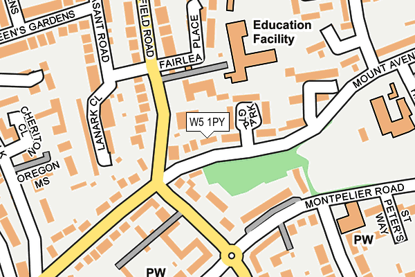 W5 1PY map - OS OpenMap – Local (Ordnance Survey)