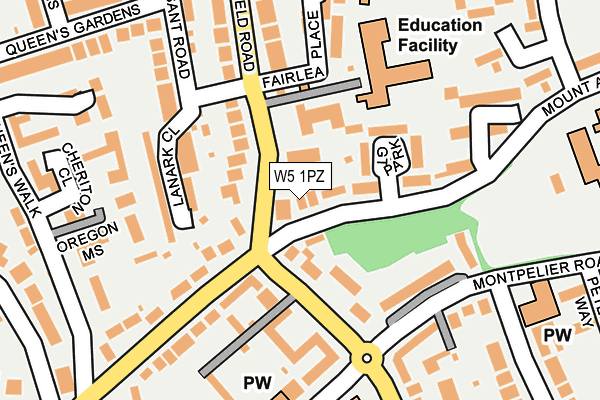 W5 1PZ map - OS OpenMap – Local (Ordnance Survey)