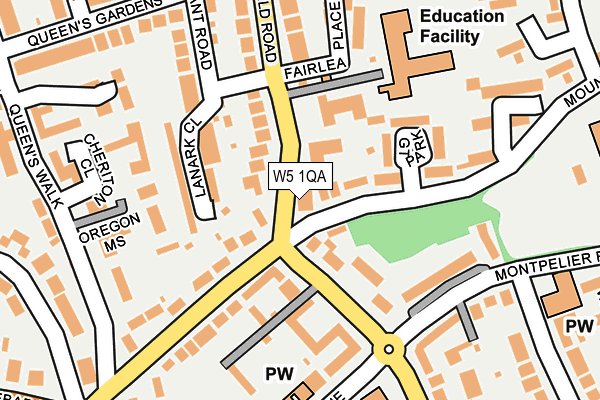 W5 1QA map - OS OpenMap – Local (Ordnance Survey)