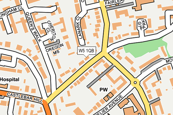 W5 1QB map - OS OpenMap – Local (Ordnance Survey)