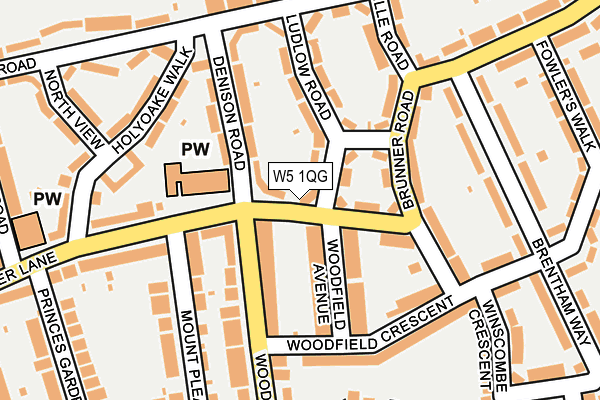 W5 1QG map - OS OpenMap – Local (Ordnance Survey)