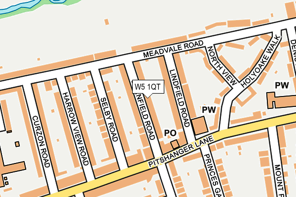 W5 1QT map - OS OpenMap – Local (Ordnance Survey)