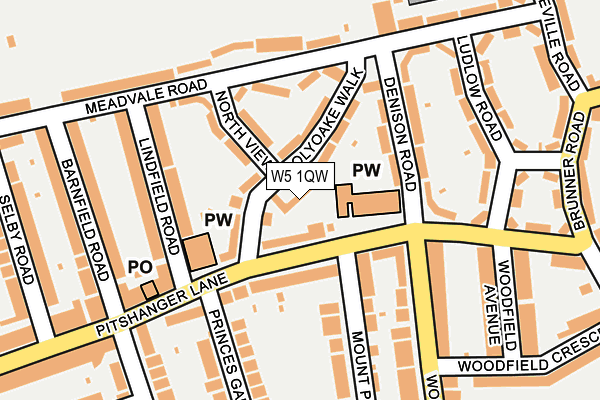 W5 1QW map - OS OpenMap – Local (Ordnance Survey)