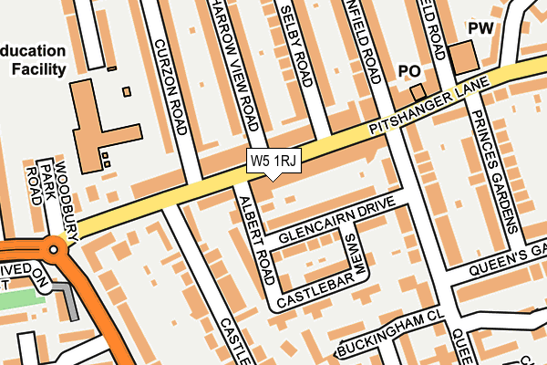 W5 1RJ map - OS OpenMap – Local (Ordnance Survey)