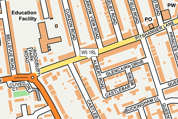 W5 1RL map - OS OpenMap – Local (Ordnance Survey)