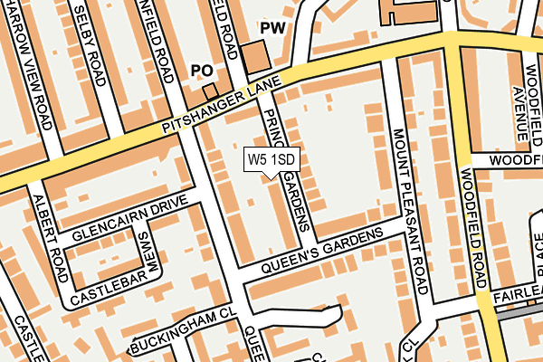 W5 1SD map - OS OpenMap – Local (Ordnance Survey)