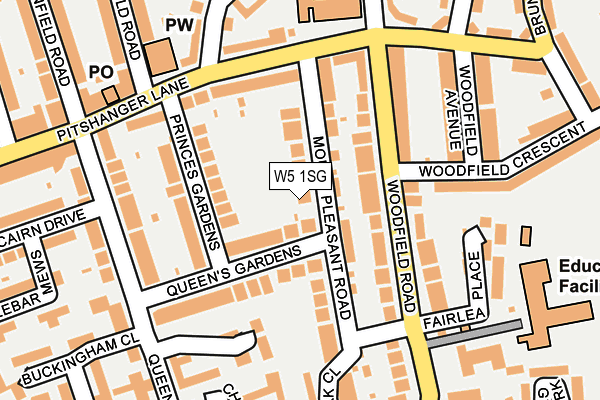 W5 1SG map - OS OpenMap – Local (Ordnance Survey)