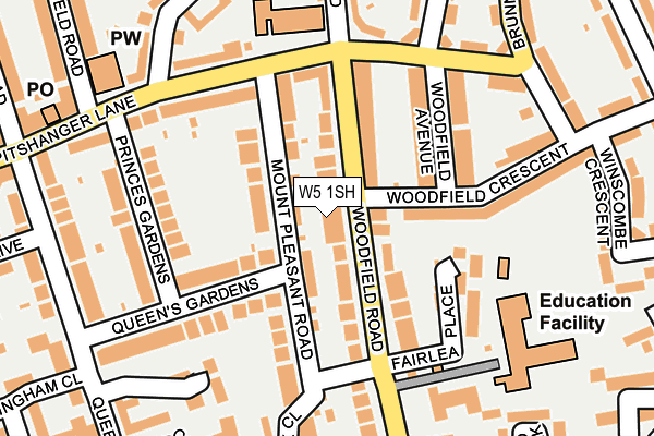 W5 1SH map - OS OpenMap – Local (Ordnance Survey)
