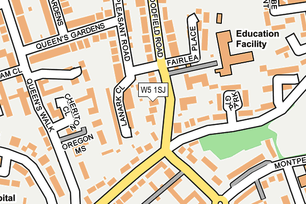 W5 1SJ map - OS OpenMap – Local (Ordnance Survey)