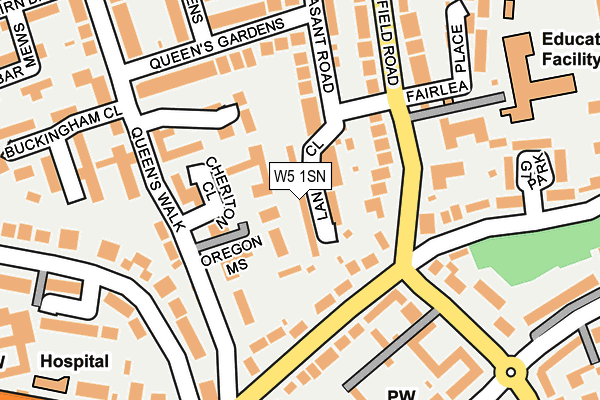 W5 1SN map - OS OpenMap – Local (Ordnance Survey)