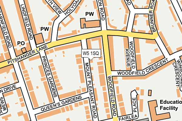 W5 1SQ map - OS OpenMap – Local (Ordnance Survey)