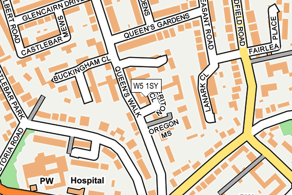 W5 1SY map - OS OpenMap – Local (Ordnance Survey)