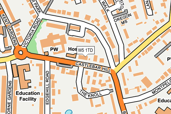 W5 1TD map - OS OpenMap – Local (Ordnance Survey)