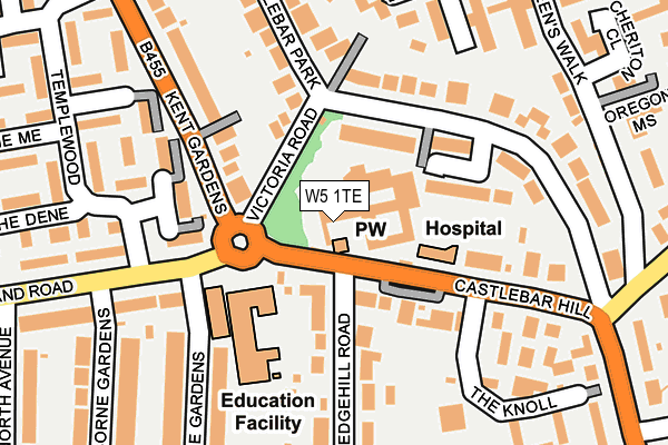 W5 1TE map - OS OpenMap – Local (Ordnance Survey)