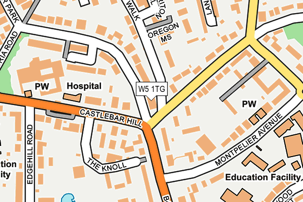 W5 1TG map - OS OpenMap – Local (Ordnance Survey)