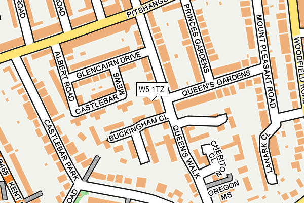 W5 1TZ map - OS OpenMap – Local (Ordnance Survey)