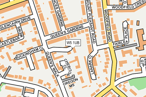W5 1UB map - OS OpenMap – Local (Ordnance Survey)