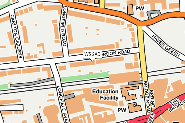 W5 2AD map - OS OpenMap – Local (Ordnance Survey)