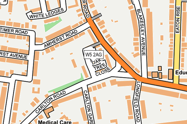 W5 2AG map - OS OpenMap – Local (Ordnance Survey)