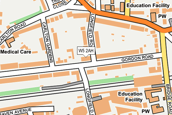 W5 2AH map - OS OpenMap – Local (Ordnance Survey)