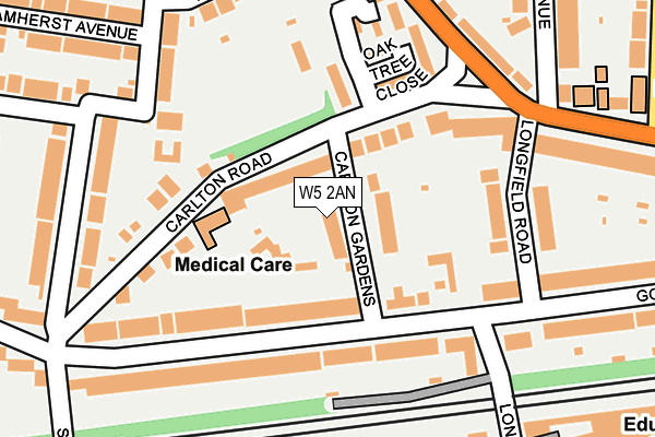 W5 2AN map - OS OpenMap – Local (Ordnance Survey)